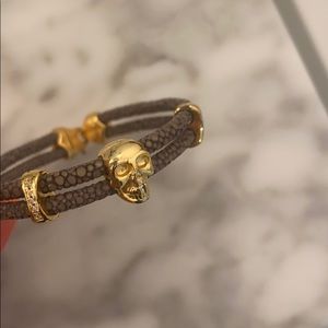 Nialaya grey and gold stingray bracelet